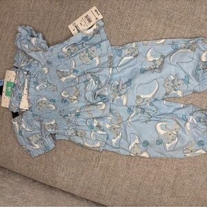 Adorable Blue Elephant Print Baby Outfit